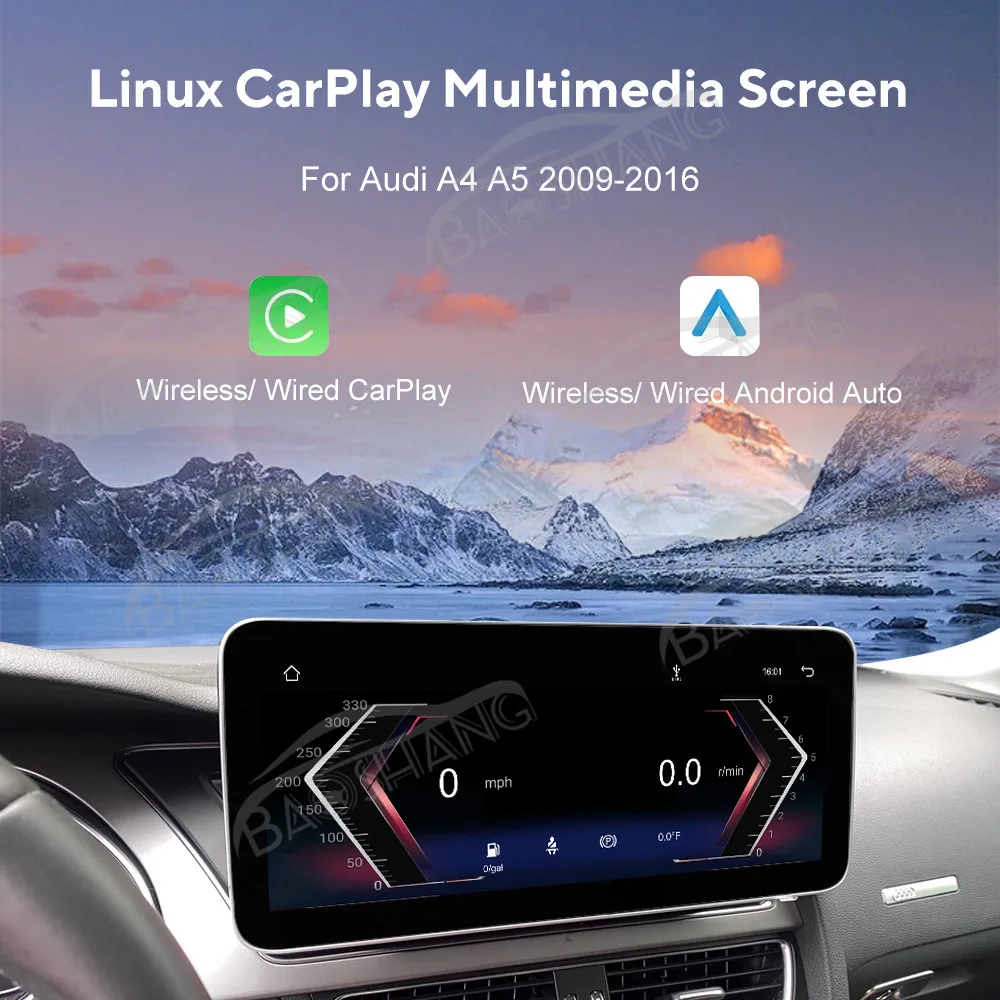 12.3' Carplay For Audi A4 A5 2009-2016 Android 13 GPS Navigation Multimedia Player Car Radio Head Unit Auto Wireless Display