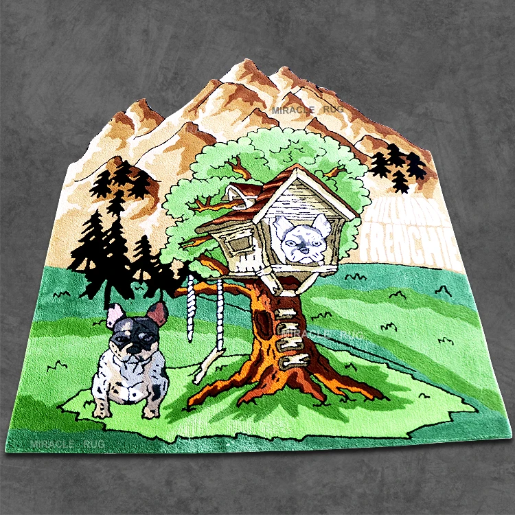 Custom Iranian Travel Animal tufted Outdoor Carpets Large Rugs Handmade Kids Favorite Play Floor Mat