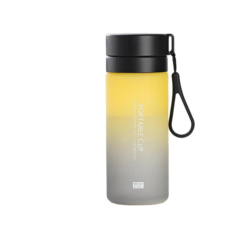 Convenience frosted water cups students large capacity sports space cups with tea separated plastic cups gift wholesale