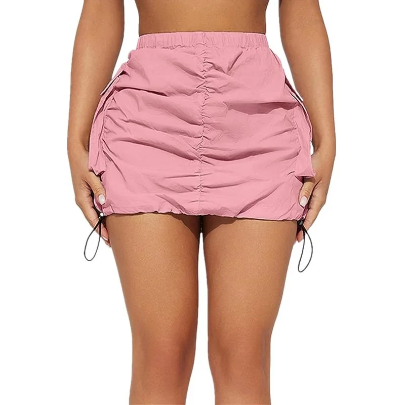 Blank cargo skirt with pockets pleated dress skirts fashion skirt for women short dress