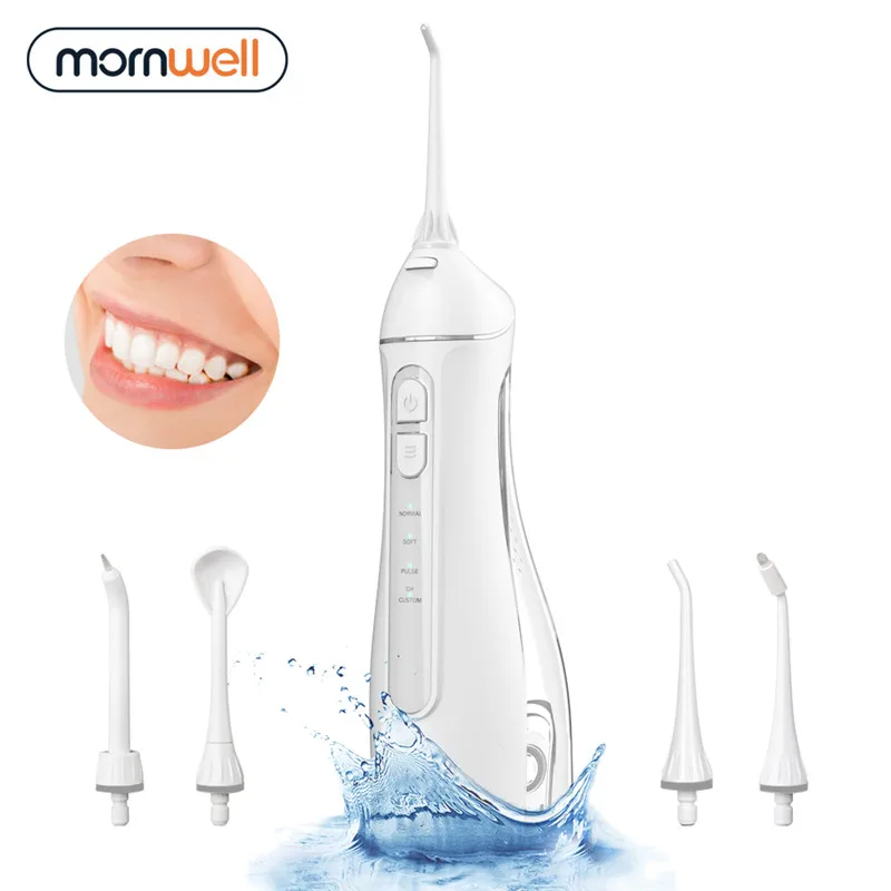 Mornwell F27 Electric Oral Irrigator with Travel Bag Cordless 4 Modes Portable Water Dental Flosser 200ML Water Tank Home Travel
