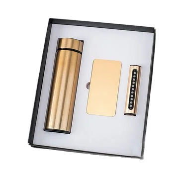 Custom Business Gift Set Vacuum Cup + Power Bank Parking Phone Number Plate Promotional Giveaways