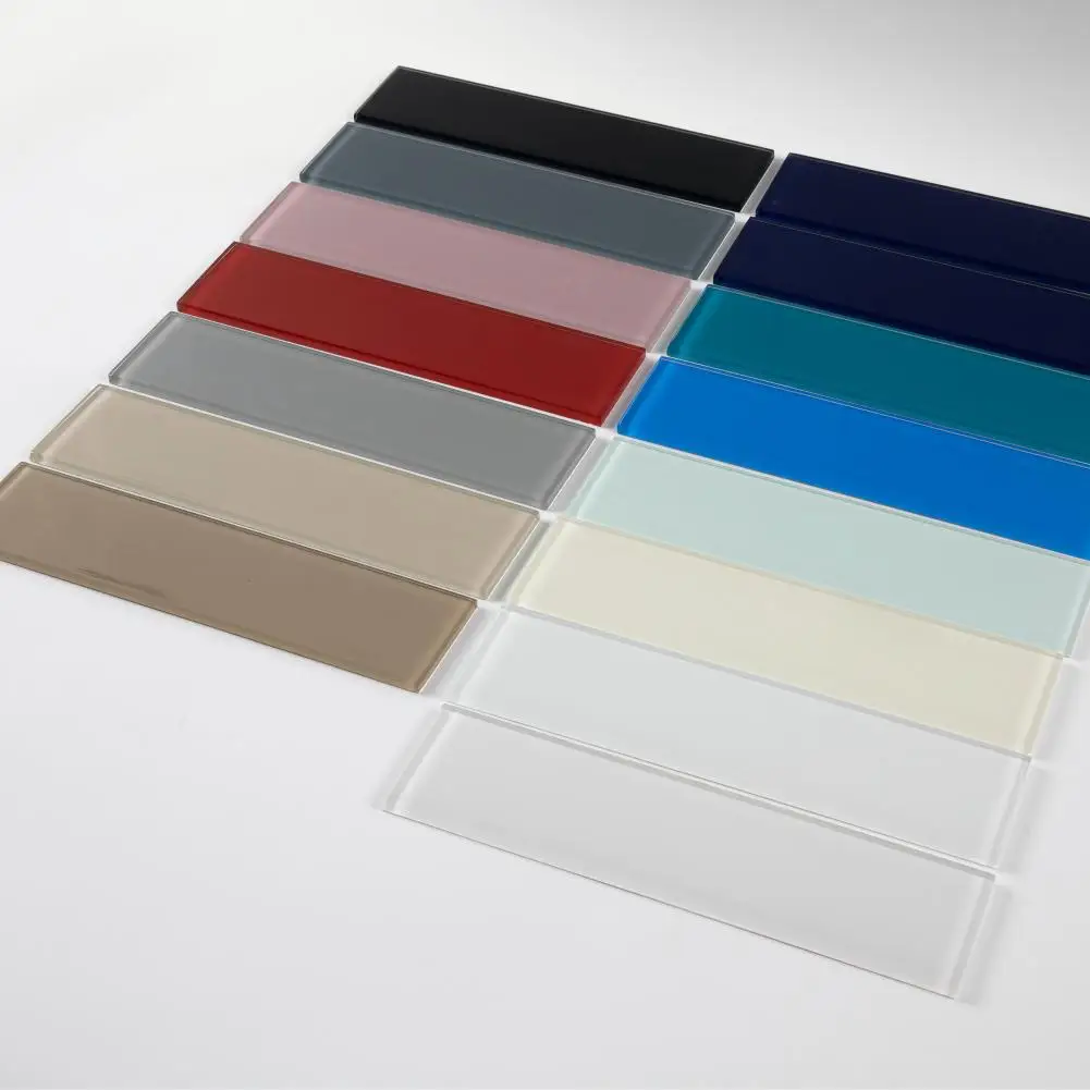 Centurymosaic Wholesale Price White Gray Subway Glossy Glass Tile Back Splash Glass Tiles