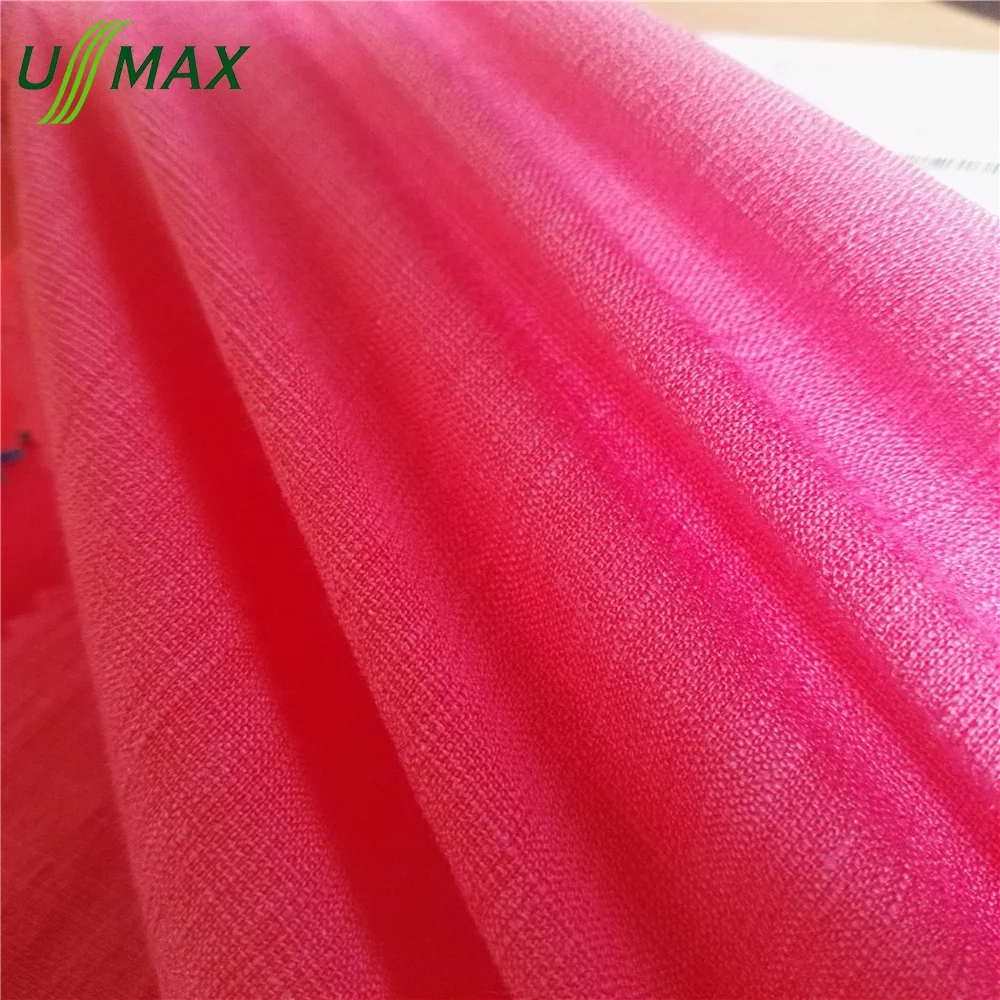 nylon rayon spandex weft stretch linen like fabric