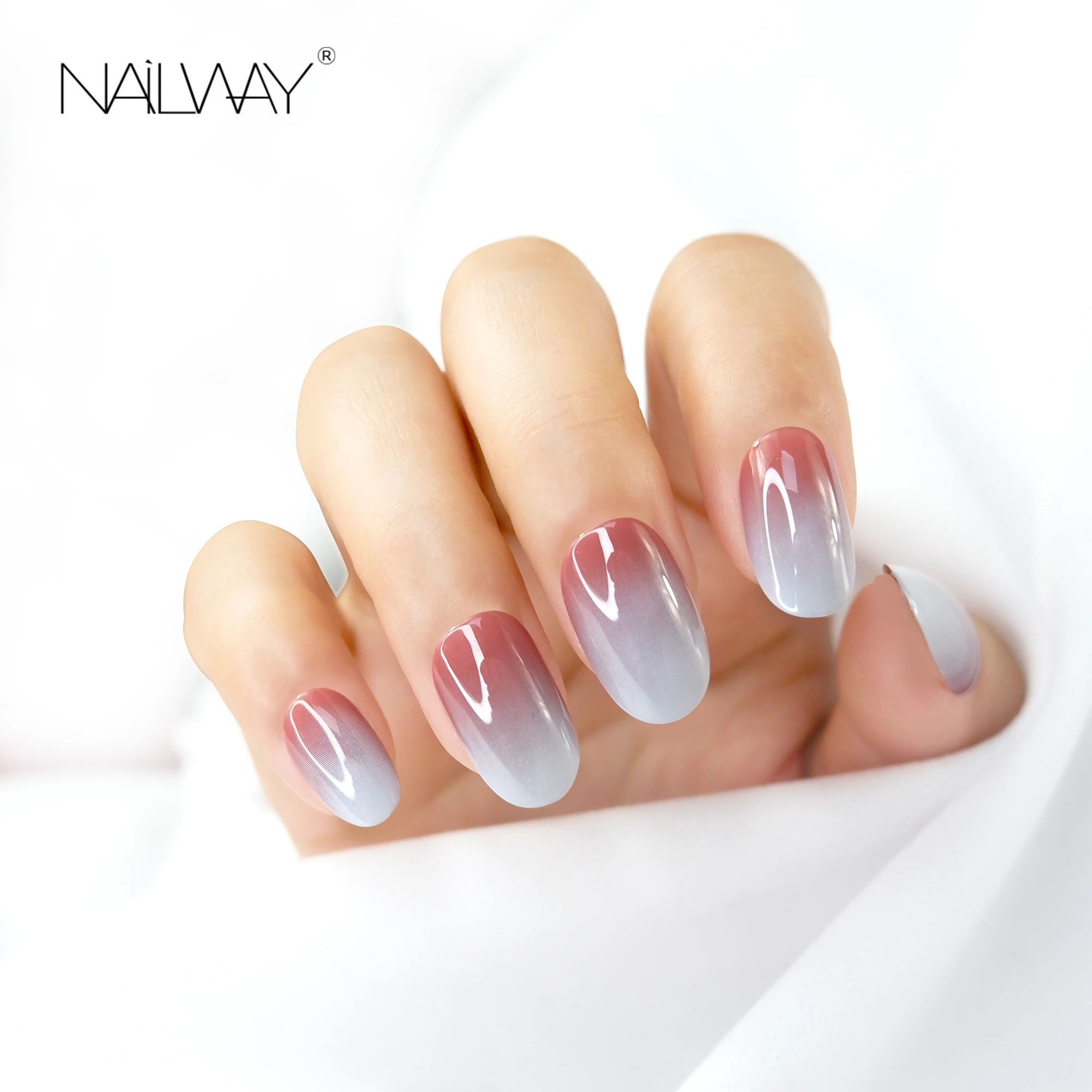Promotion Competitive Price Pre-Glued Multiple Color Glossy Artificial Fake Nails Ombre 24Pcs Wholesale Press On Nails
