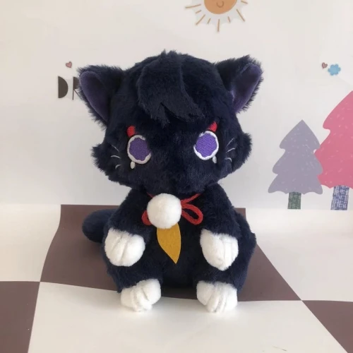 Аниме игра 24 см милый синий кот плюшевая кукла мультяшная игрушка подушка девушка подарок на день рождения