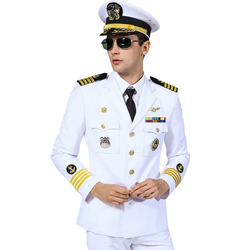 AI-MICH Quality Multifunction Pilot Aviation Uniforms Suit Gentleman White Gown Unique Simple Design Safety Clothing