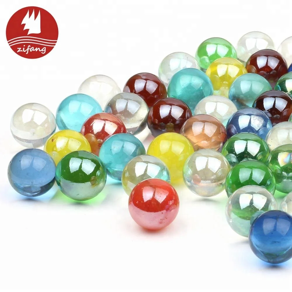 Printing Marble Children Toy Glass Beads With Dyed Patterns For Home Decoration