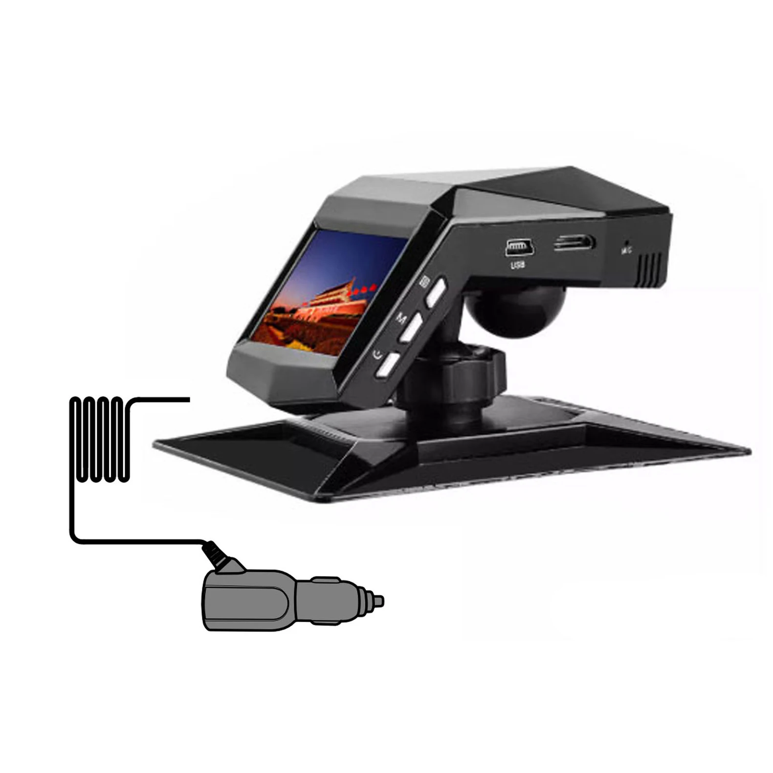 HD 1080P Dash Cam Car Center Console Driving Recorder LCD Car DVR Video Recorder Night Vision 24H Parking Monitor Dash Cam