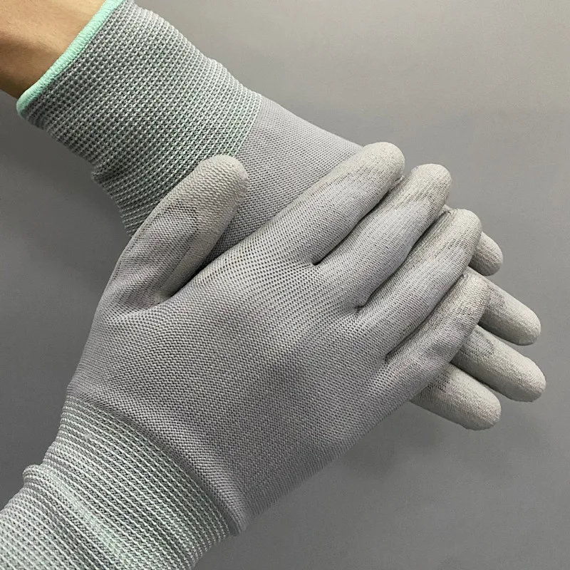 Quick seller  ESD Carbon Fiber Glove PU Work Safety Gloves