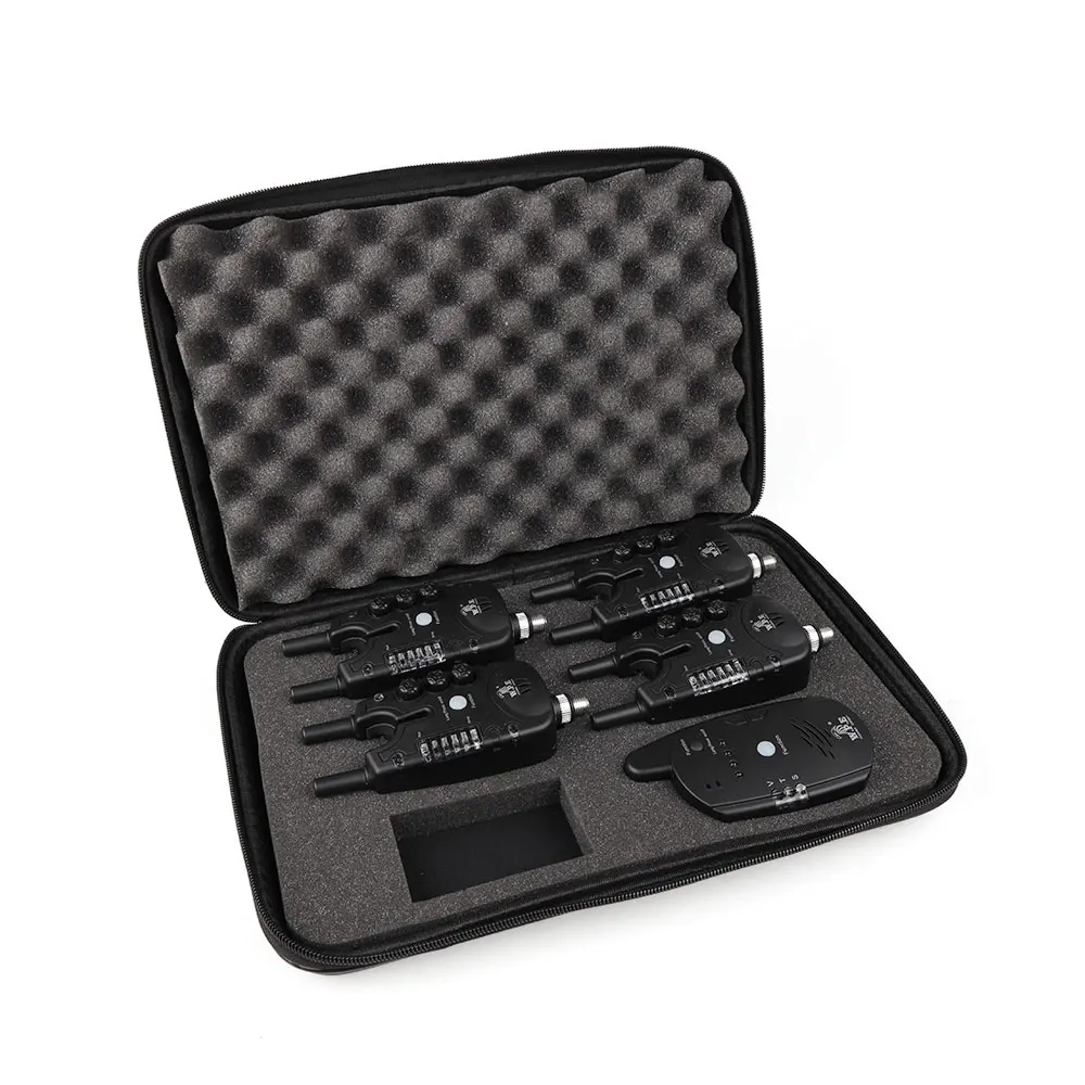 W.P.E Carp Fishing Bait Alarm LED Electronic European 4+1 Set Carp Fishing Tackle Alert Luminous Fishing Accessories Pesca