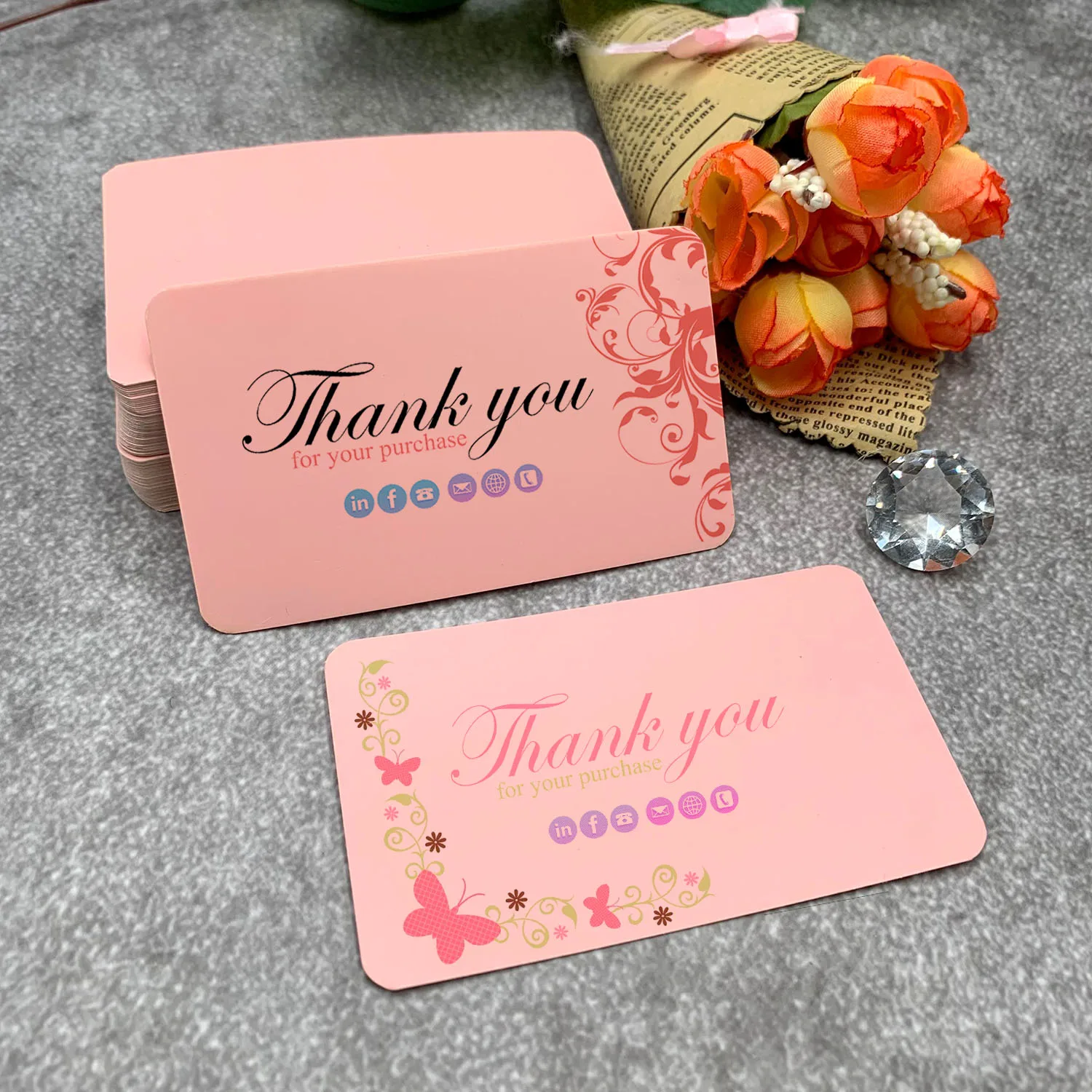 Wholesale Business Thank You Greeting Card Printing logo Gift Card
