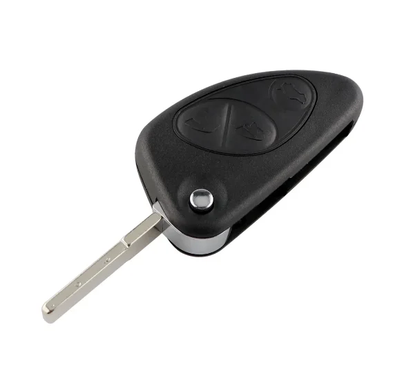 3 Buttons Remote Car Key Shell Case Replacement Fit For Alfa Romeo 147 156 166 GT SIP22 Uncut Blade Folding Remote Control