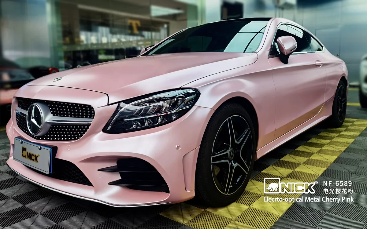 2022 Latest Car Vinyl Wrap Electro-optical Metal Cherry Pink Color Wrap Film Car Coating Car Wrap Vinyl Film