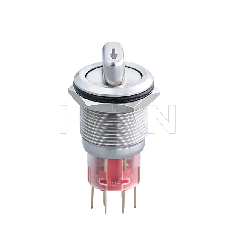 HBAN AGQ-11X/2 three position 1no1nc waterproof key selector rotary push button switch 2 way