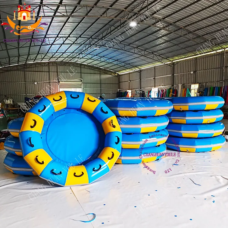 Customized Inflatable Waterpark Family Slide Round Tube Boat Floating Raft For 3 4 5 6 Person