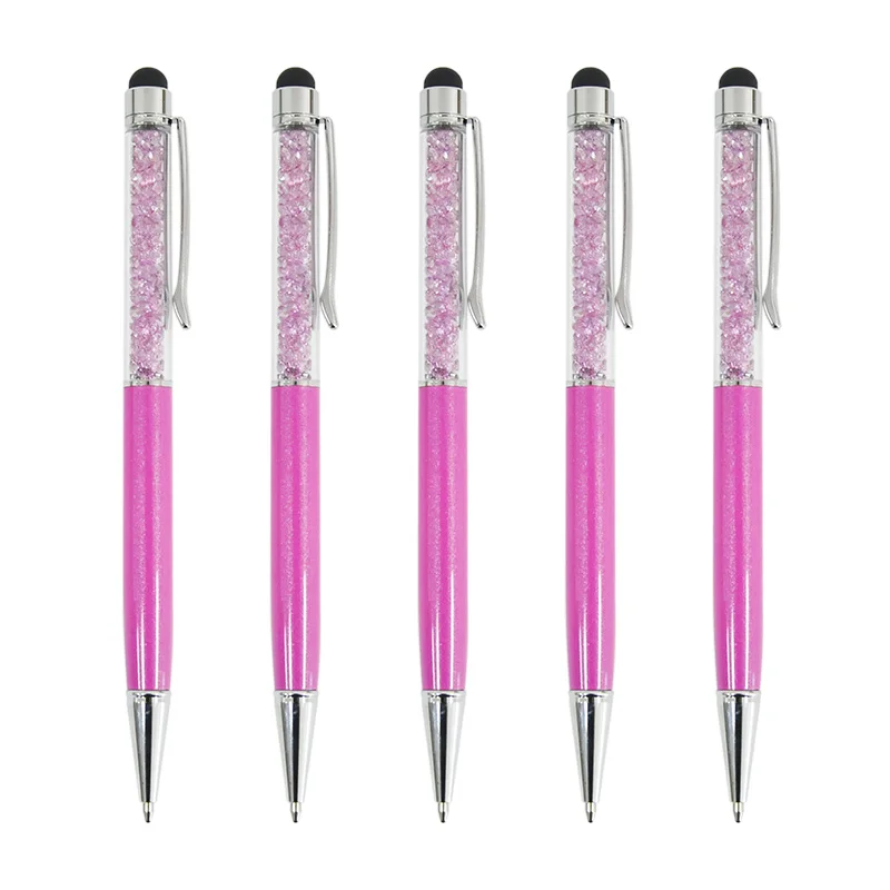 
Multi Function Pink Creative Stylus Writing Crystal Gel Ballpoint Pen 
