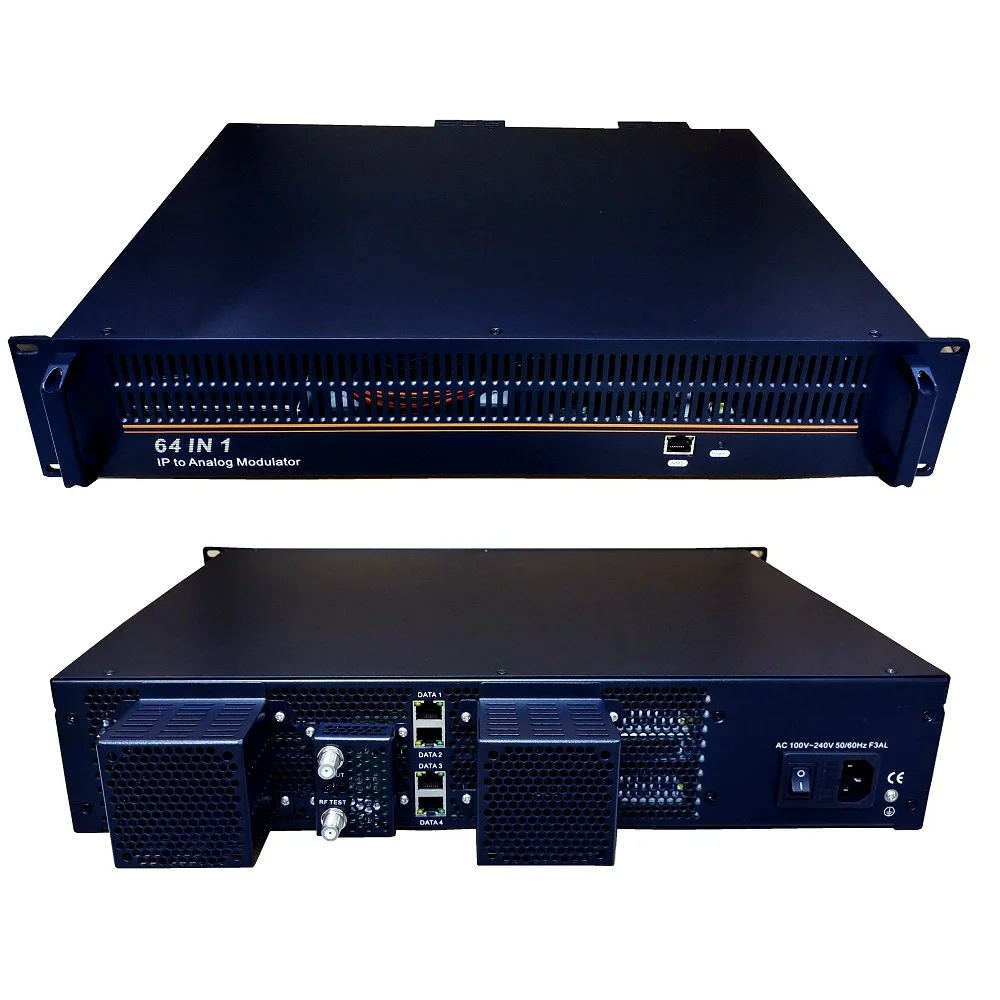 Yantai yatai DSM2500C 64 IN 1 ip to pal modulator 64 non-adjacent analog RF IP To Analog Modulator