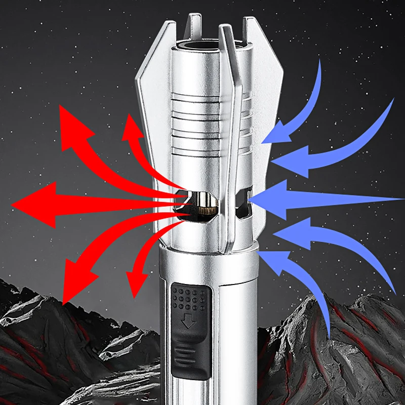 2024 Business Gift Creative Clip - Pocket-Sized Torch Fire Torch Butane Gas Jet Cigar Windproof Lighter