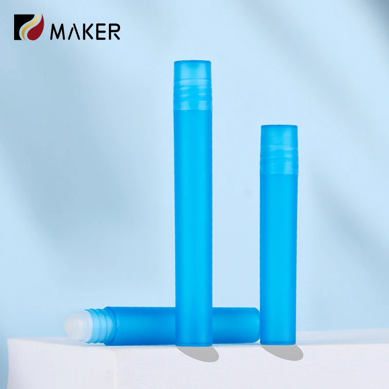 Wholesale 8ml 10ml luxury refillable empty plastic PP roll-on perfume eye essential oil roll on bottle with glass roller ball