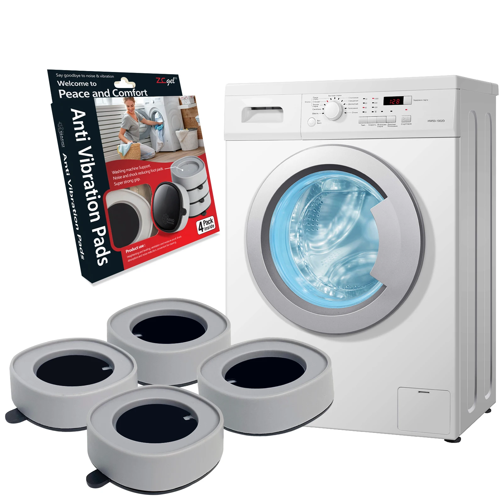 Anti Vibration Dampers Anti Walking Washing Machine Anti-vibration Soft PU GEL Foot Pad