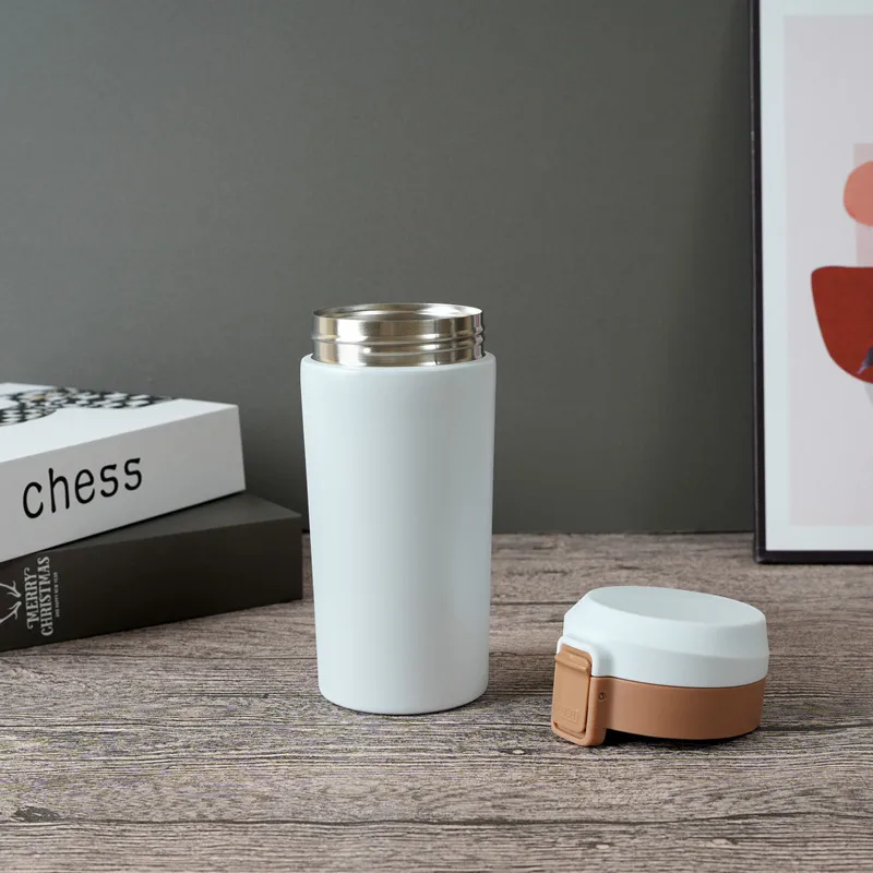 2022 New item glass coffee mug insulated coffee travel mug double wall coffee cup stainless steel with lid