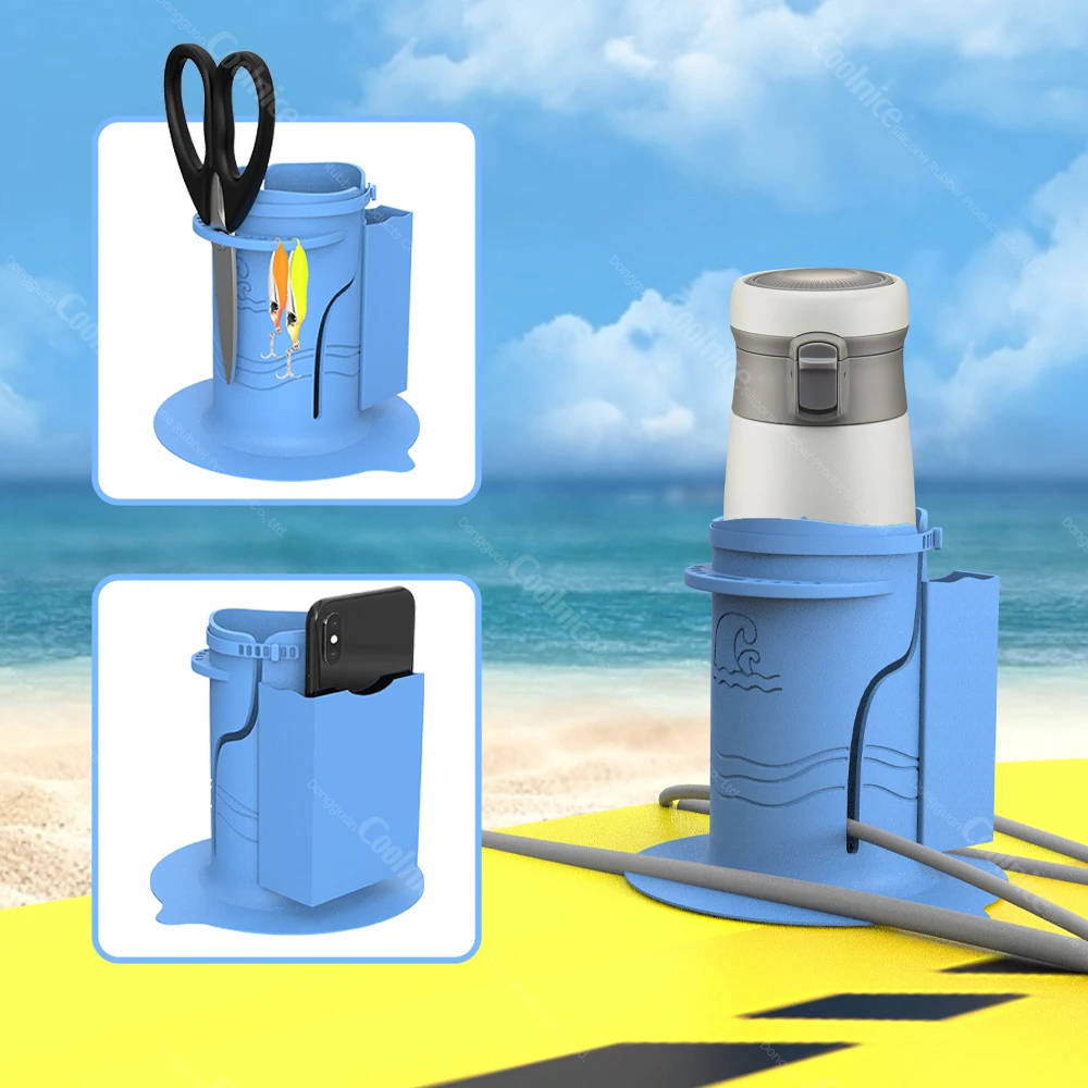 BPA free 40OZ Water Bottle Silicone surfboard sucker cup holders Drinks Holder Non-Tipping Insulated Boat Can Holder