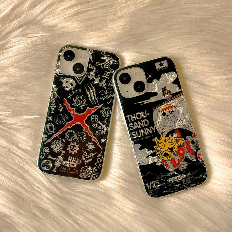 Anti-Fall Protective IMD Cases Cartoon Anime One Pieces Luffy Design Cover For iPhone 11 12 13 14 15 16 Plus Pro Max Custom Logo
