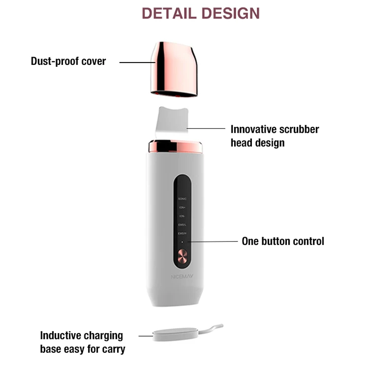 2022 New design multifunction beauty equipment machine Facial Ultrasonic Skin Scrubber