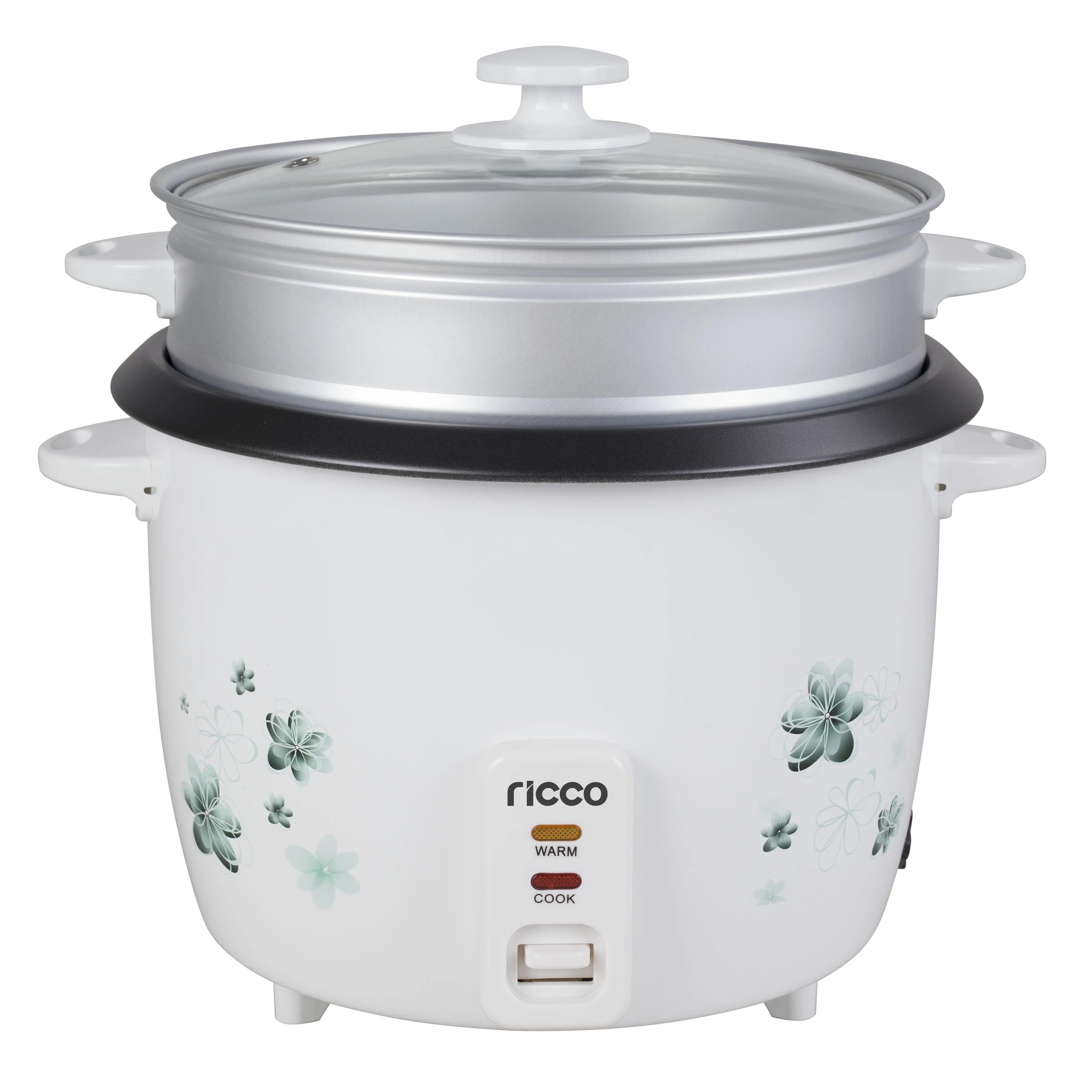 1.8L flower pattern Rice Cooker with Food Steamer