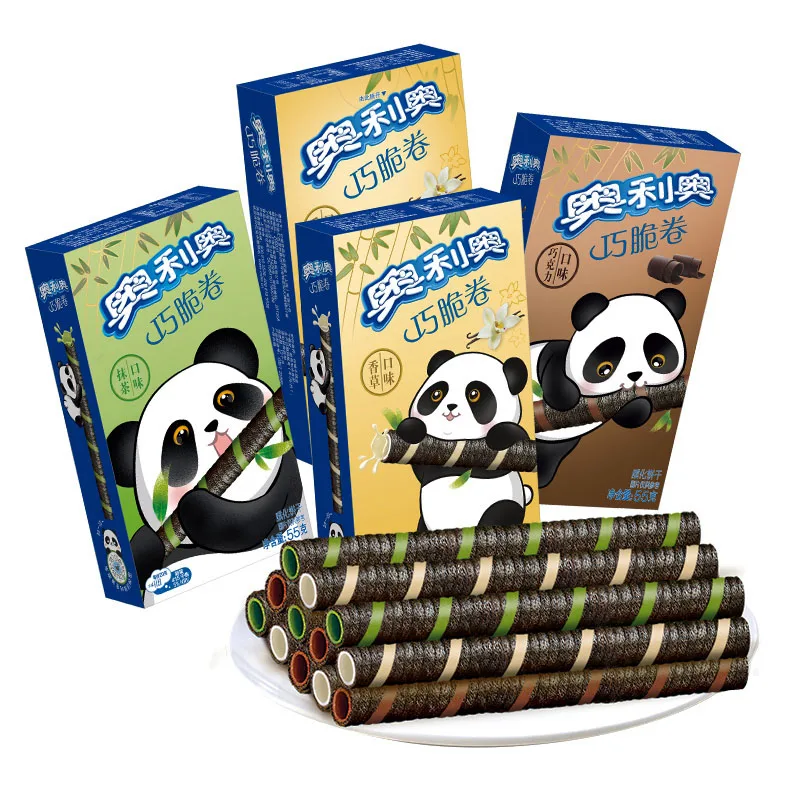 Wholesale Cocoa Crisp Roll 50g Exotic Snack Vanilla Matcha Heart Office