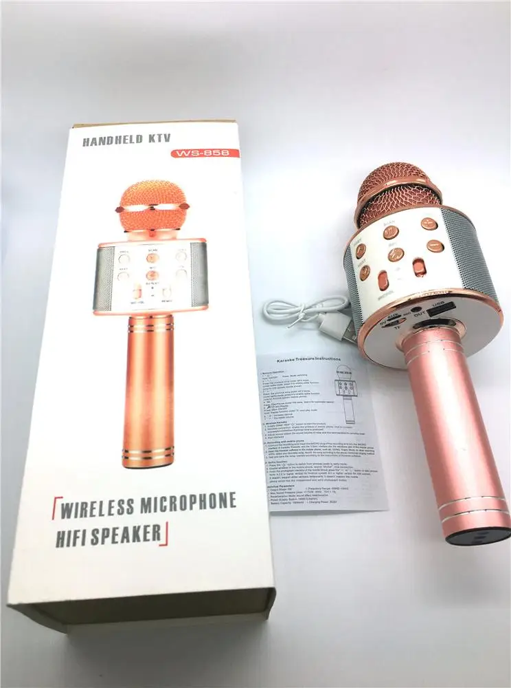 Cheapest Karaoke Microphone Handheld Wireless Speaker  Professional Handheld USB Charger KTV Microphone for Karaoke