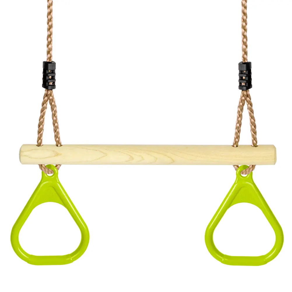 Playground Warrior Training Slackline Obstacle Course Children Wooden Trapeze Swing Bar Plastic Kids gym ring