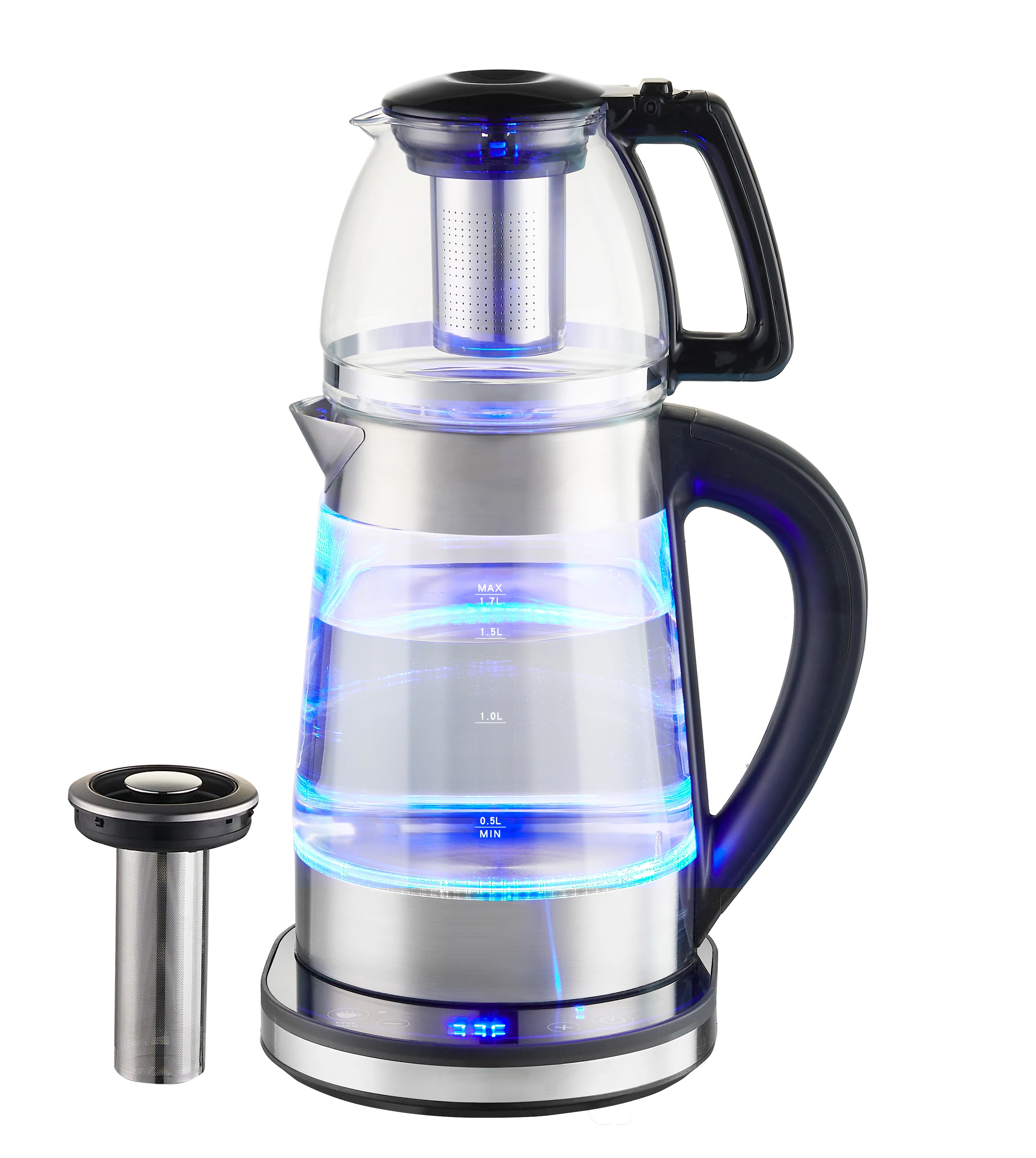 double layer Samovar 2in1 electric kettle combined Digital Temperature Control tea maker kettle 1.7L home kitchen appliance