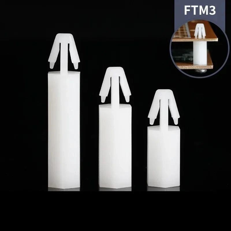 M3M4 PCB Board Spacer Pillar Button FM Hex Push-in Nylon Post for Locking Circuit Board Support Fixed Standoff