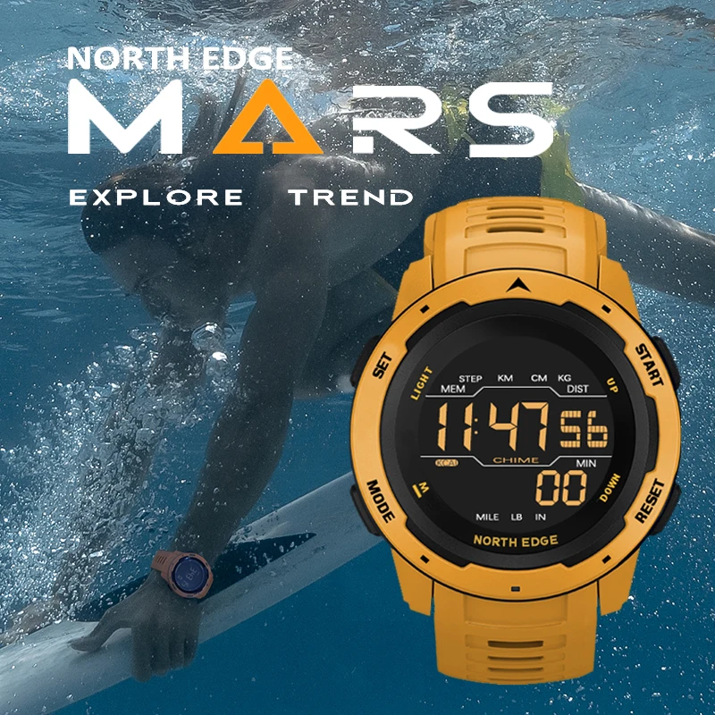 North Edge 2020 New Model Outdoor Pedometer Digital Smartwatch Multi-function Waterproof Student Sports Watch