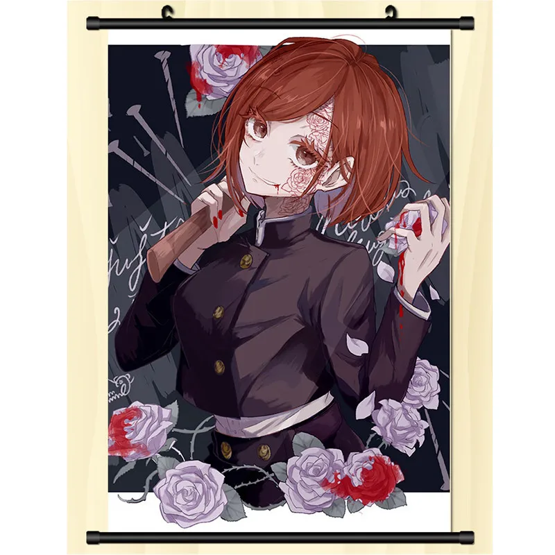 Cartoon Jujutsu Kaisen Anime Scroll Canvas Wall Hanging Painting Home Decor Itadori Yuji Anime Poster Wall Art Room Decor Gift