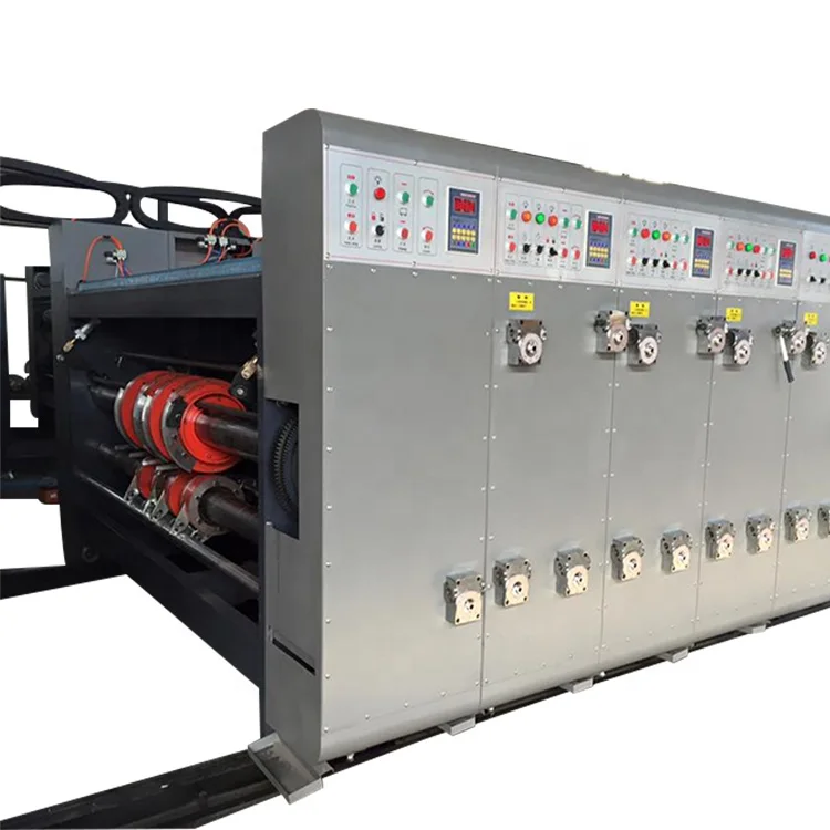 Automatic ink 4 colors printing slotting die cutting machine / High quality hot selling printing slotting die cutting machine