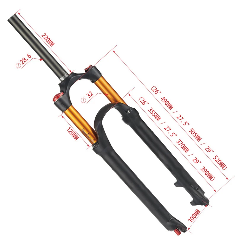 26 27.5 29Er Mountain Bicicletas Bicycle Bicycle Fork Remote, Hot Selling Professional Bicycle Fork