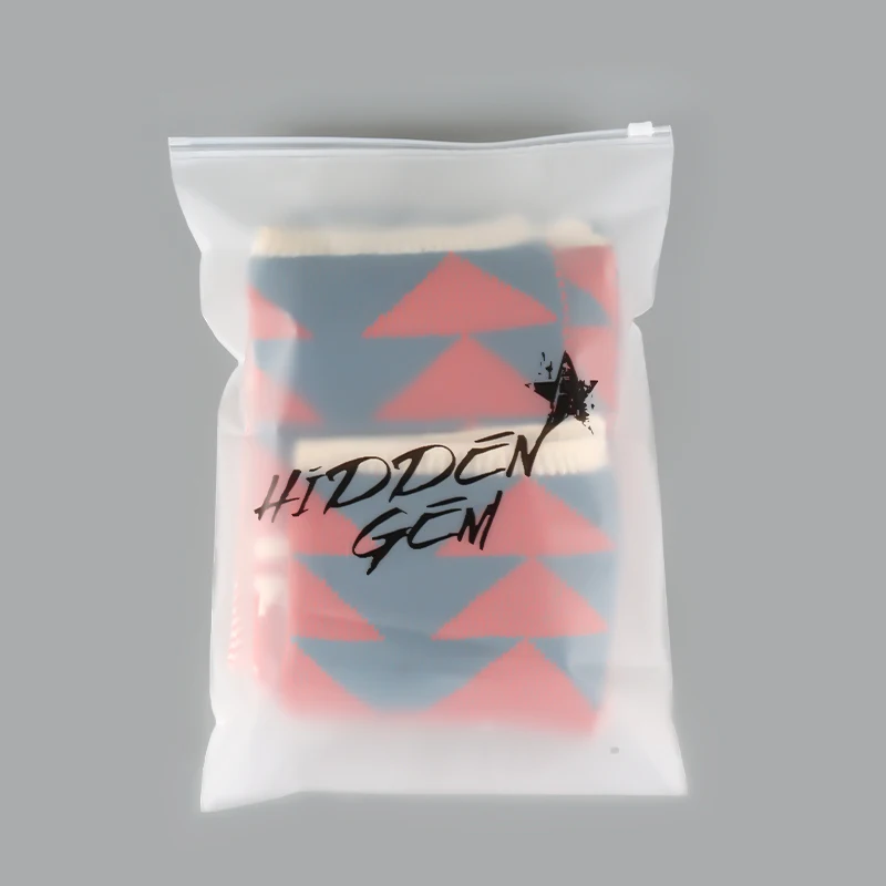 Hot Selling Customized Zip Lock Poly  Plastic Pe Frosted Zipper Bag Biodegradable T Shirt Packaging Bag With Zipper  Hang Hole