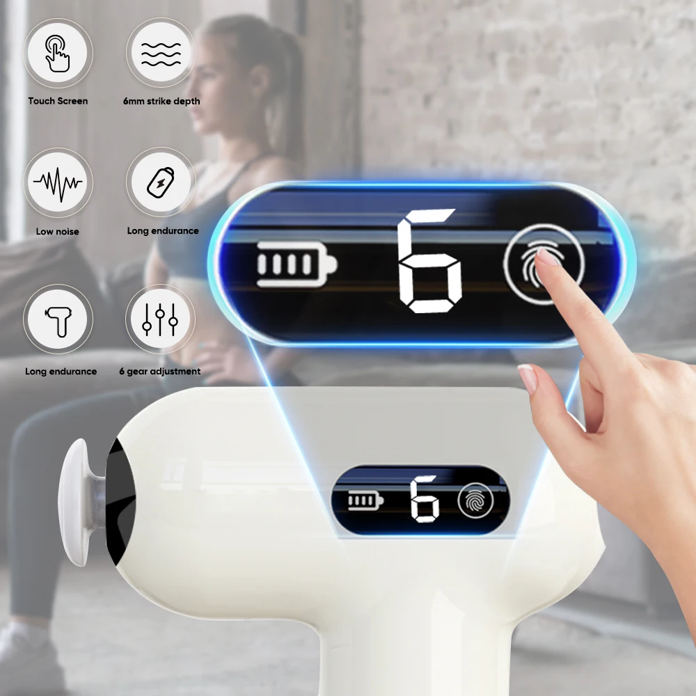 Percussion Cordless Muscle Massage Device Deep Tissue Vibration Post Workout Body Massager Massage Gun