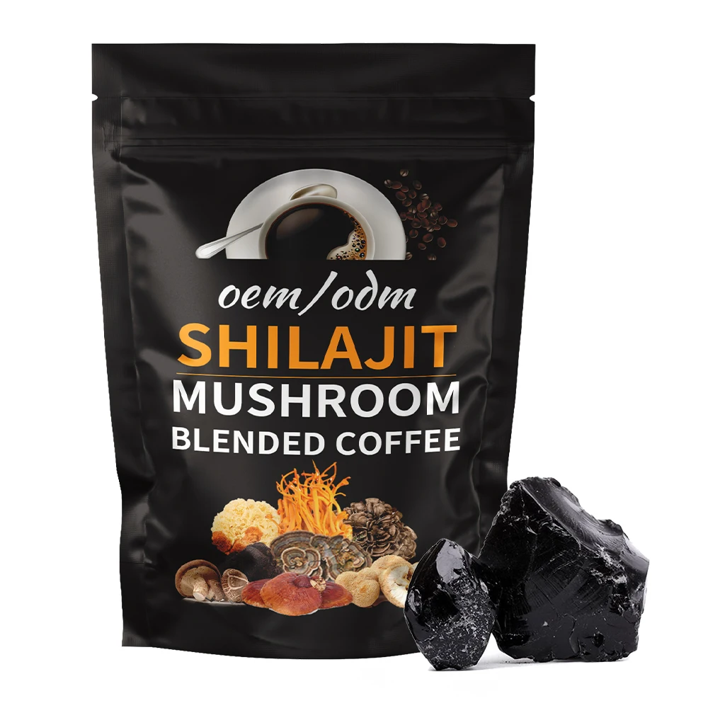 Экстракт грибов OEM Shilajit оптовая продажа розничная мгновенный кофе lingzhi здоровый черный для улучшения иммунной системы