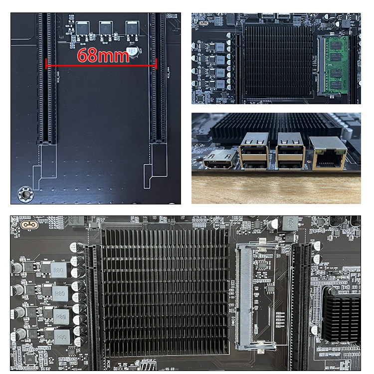 847 with cpu fans 8 GPU Card motherboard 68mm ATX Motherboard gaming computer motherboard