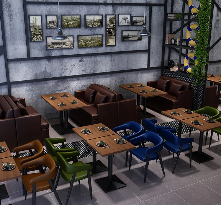 China Style Antique Restaurant Furniture Decor Design Cafe_Chairs Coffee Table Modern Coffee Shop Furniture