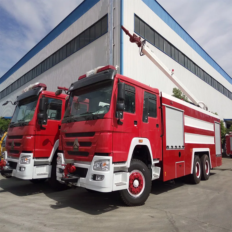 SINOTRUK HOWO 6x4 6x6 Emergency Rescue 18M Water Tower Fire Truck Water Foam Tanker Fire Fighting Ladder Truck