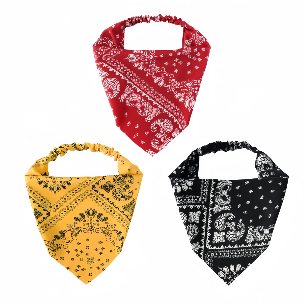 Повязка для волос треугольная повязка на голову модная эластичная повязка для волос с принтом Аксессуары бандана