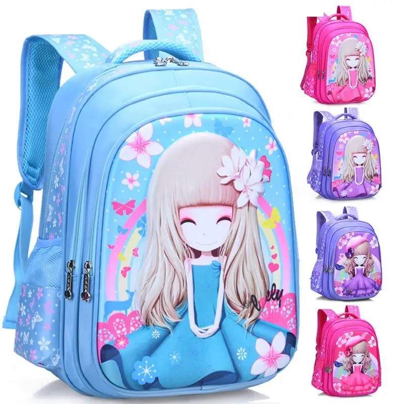 Customized cartoon cute little girl schoolbag cartoon cute princess pattern pink schoolbag backpack