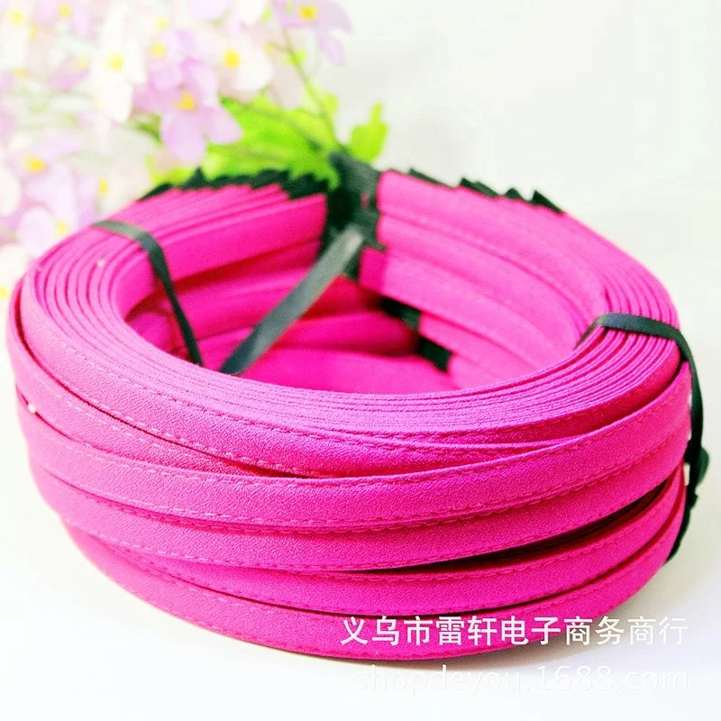 Wholesale DIY Headdress Accessories 10MM Chiffon Wrap Hair Band Korean Pure Color Beaded Hair Band Color Hair Band