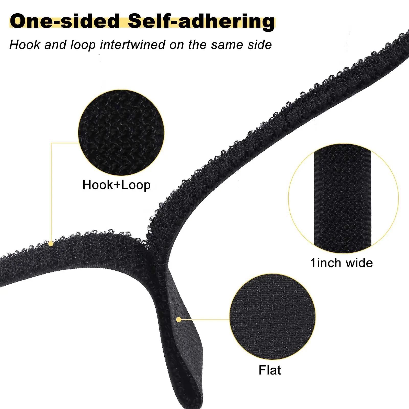 Hot Selling Black 2 in 1 Hook and Loop Straps Reusable Adjustable Fastening Nylon Securing Cord Ties for Organizer Storage