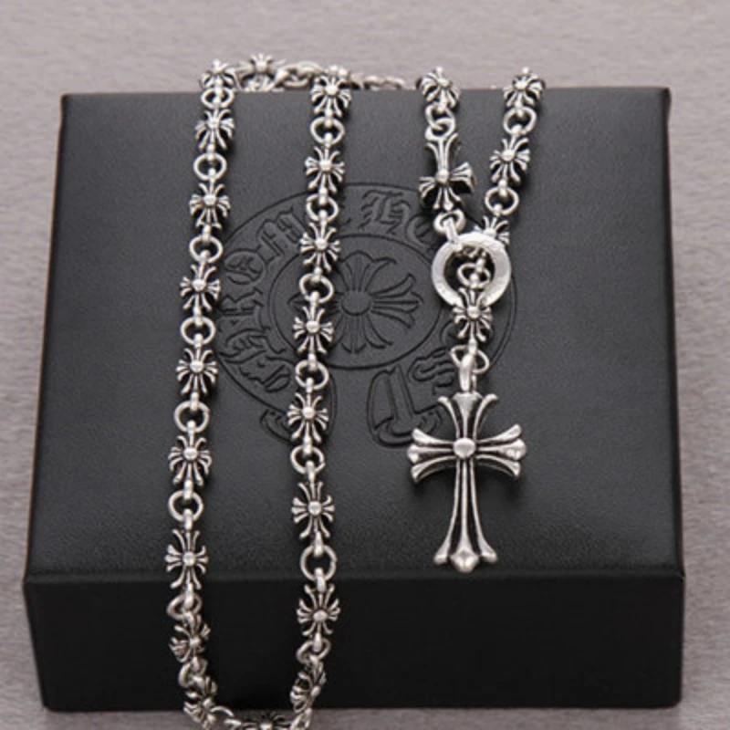 Fashionable Cross Necklace with Cross Pendant Necklace Chrome CH Cross Necklace for Women Men